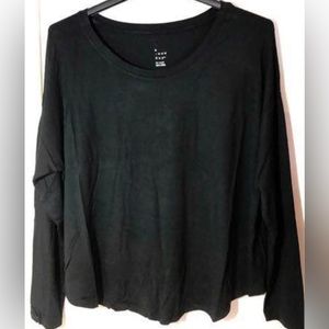A New Day Women's Lightweight Long Sleeve Top Black sz XXL